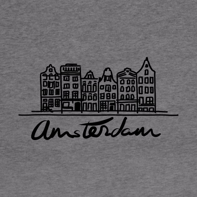 Amsterdam houses Logo black & white by covostudio